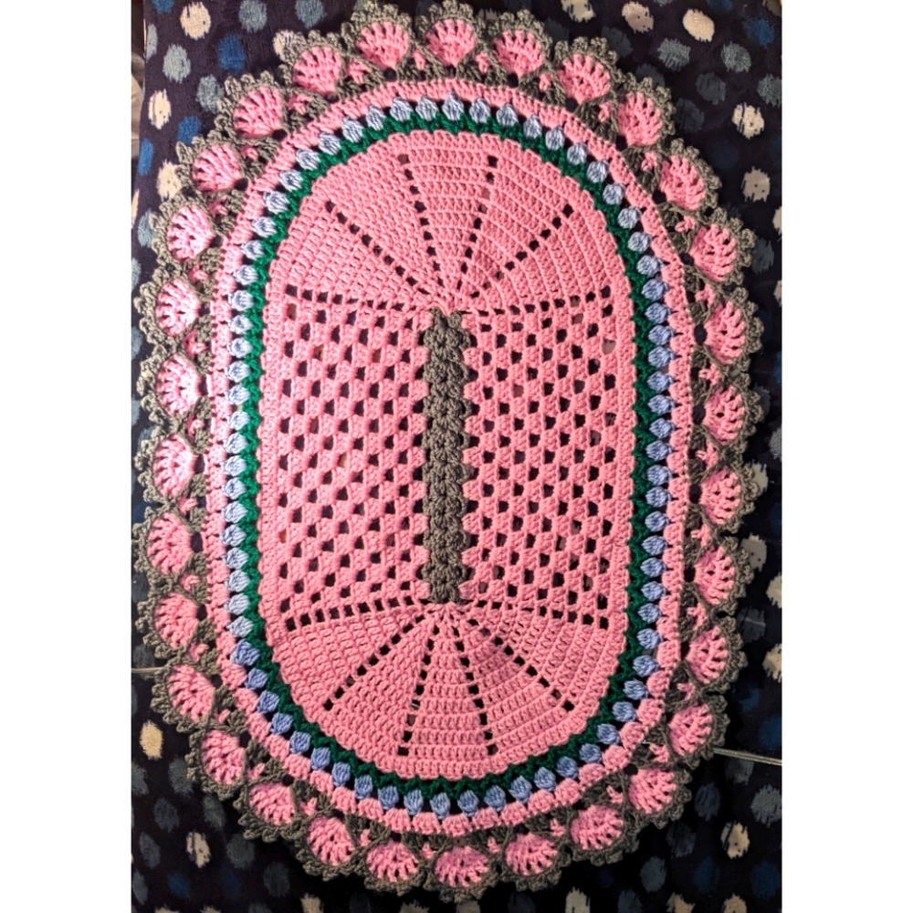 Crib/Security Blanket Bed Doily Handcrafted Crochet